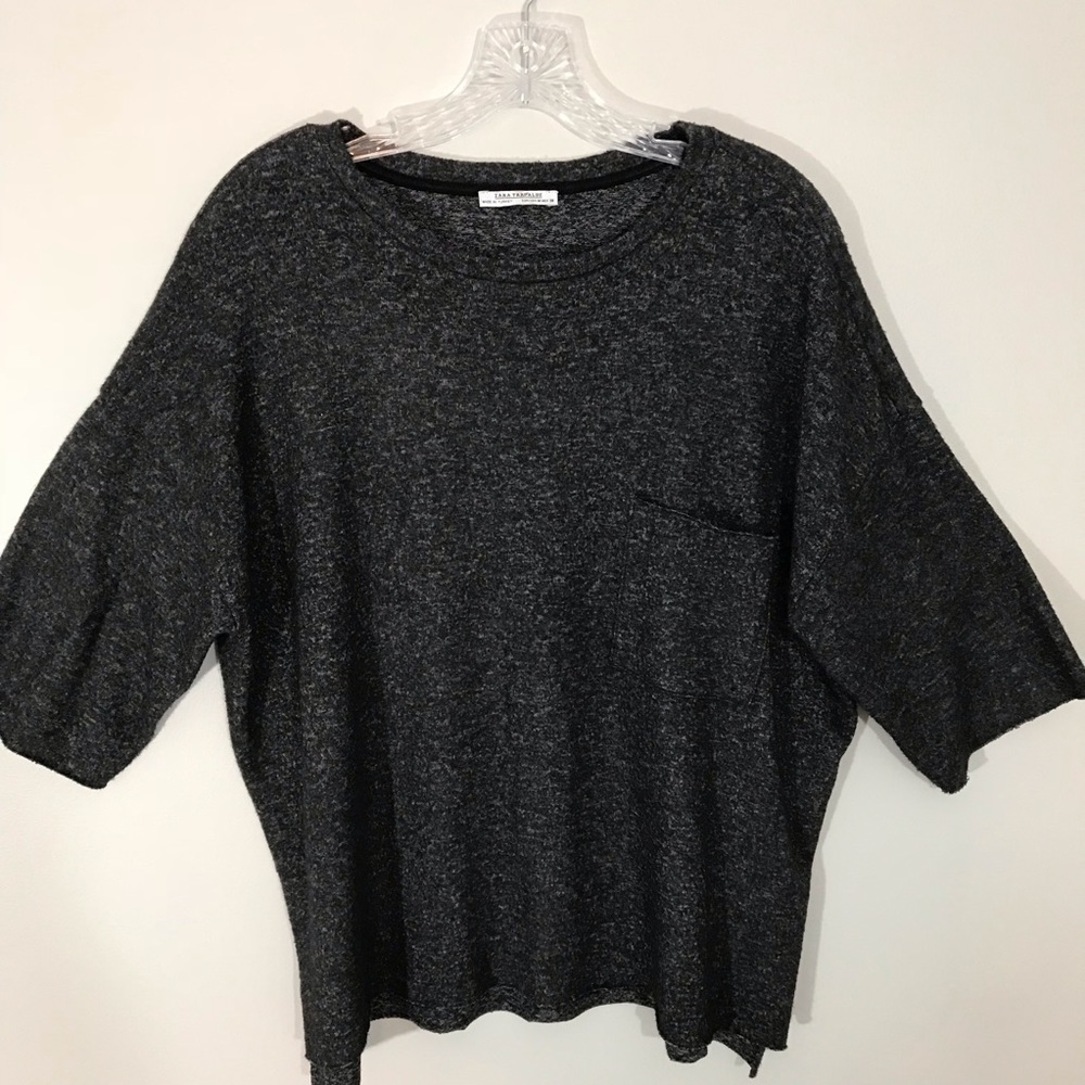 Zara Trafaluc black sweater tee. Sz M.